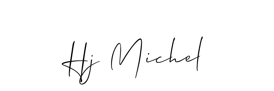 Create a beautiful signature design for name Hj Michel. With this signature (Allison_Script) fonts, you can make a handwritten signature for free. Hj Michel signature style 2 images and pictures png