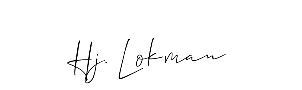 How to make Hj. Lokman signature? Allison_Script is a professional autograph style. Create handwritten signature for Hj. Lokman name. Hj. Lokman signature style 2 images and pictures png