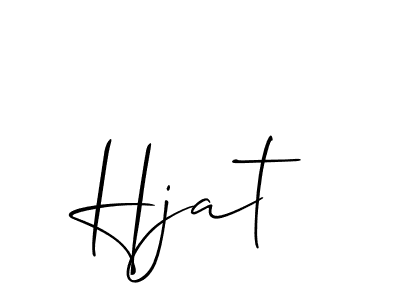 How to make Hjat signature? Allison_Script is a professional autograph style. Create handwritten signature for Hjat name. Hjat signature style 2 images and pictures png