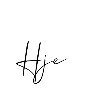 Create a beautiful signature design for name Hje. With this signature (Allison_Script) fonts, you can make a handwritten signature for free. Hje signature style 2 images and pictures png
