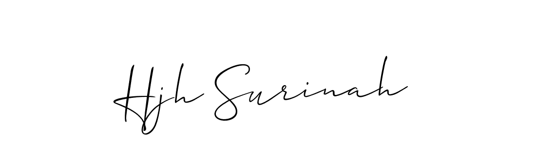 Allison_Script is a professional signature style that is perfect for those who want to add a touch of class to their signature. It is also a great choice for those who want to make their signature more unique. Get Hjh Surinah name to fancy signature for free. Hjh Surinah signature style 2 images and pictures png