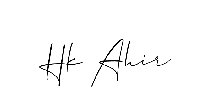 How to make Hk Ahir signature? Allison_Script is a professional autograph style. Create handwritten signature for Hk Ahir name. Hk Ahir signature style 2 images and pictures png