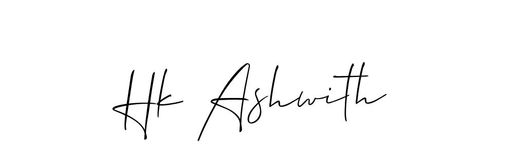 You should practise on your own different ways (Allison_Script) to write your name (Hk Ashwith) in signature. don't let someone else do it for you. Hk Ashwith signature style 2 images and pictures png