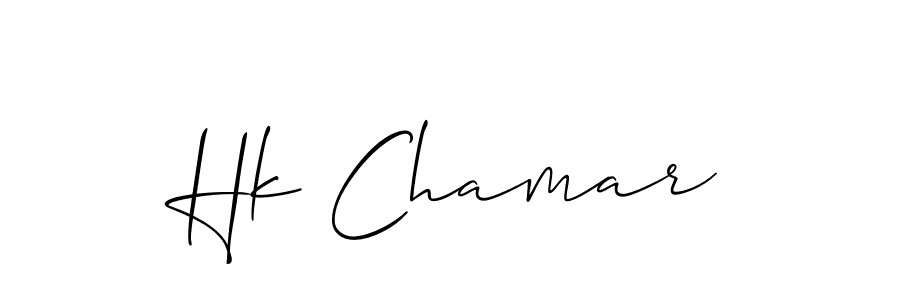 Hk Chamar stylish signature style. Best Handwritten Sign (Allison_Script) for my name. Handwritten Signature Collection Ideas for my name Hk Chamar. Hk Chamar signature style 2 images and pictures png