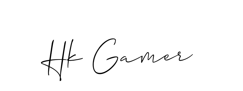 Design your own signature with our free online signature maker. With this signature software, you can create a handwritten (Allison_Script) signature for name Hk Gamer. Hk Gamer signature style 2 images and pictures png