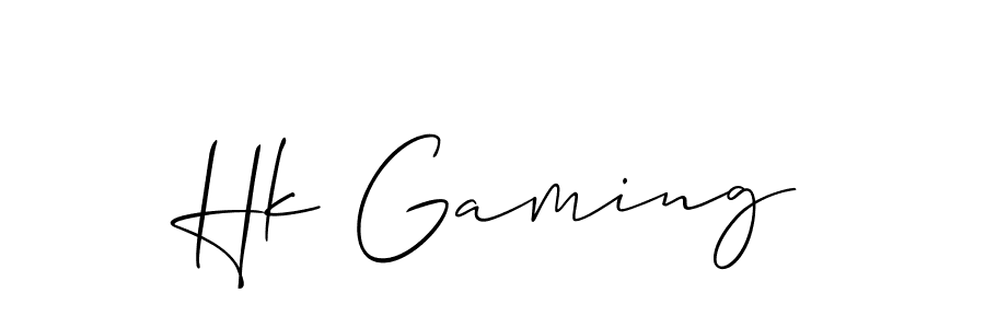 Also You can easily find your signature by using the search form. We will create Hk Gaming name handwritten signature images for you free of cost using Allison_Script sign style. Hk Gaming signature style 2 images and pictures png