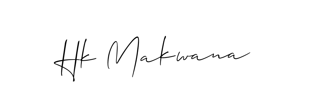 How to make Hk Makwana name signature. Use Allison_Script style for creating short signs online. This is the latest handwritten sign. Hk Makwana signature style 2 images and pictures png