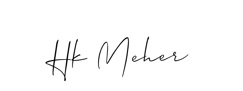 Hk Meher stylish signature style. Best Handwritten Sign (Allison_Script) for my name. Handwritten Signature Collection Ideas for my name Hk Meher. Hk Meher signature style 2 images and pictures png