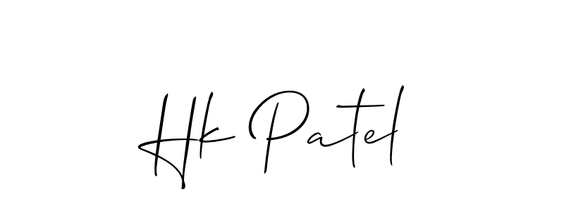 Also You can easily find your signature by using the search form. We will create Hk Patel name handwritten signature images for you free of cost using Allison_Script sign style. Hk Patel signature style 2 images and pictures png