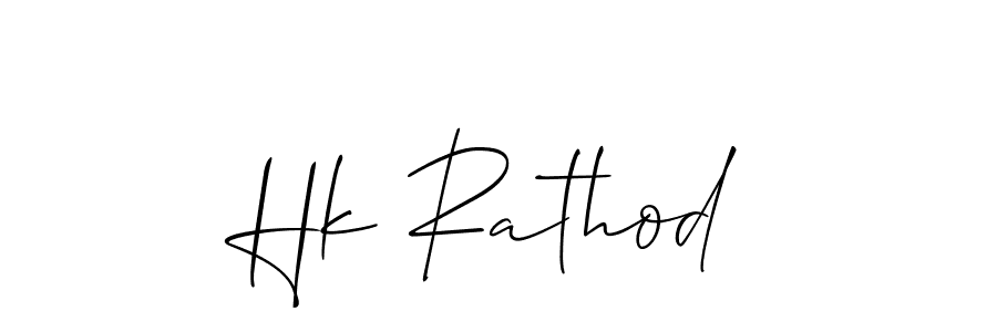 The best way (Allison_Script) to make a short signature is to pick only two or three words in your name. The name Hk Rathod include a total of six letters. For converting this name. Hk Rathod signature style 2 images and pictures png