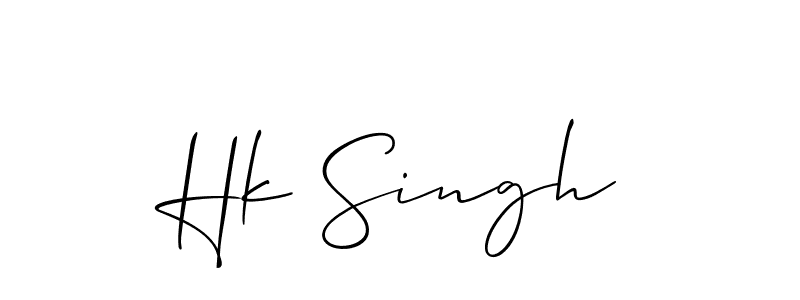 Use a signature maker to create a handwritten signature online. With this signature software, you can design (Allison_Script) your own signature for name Hk Singh. Hk Singh signature style 2 images and pictures png