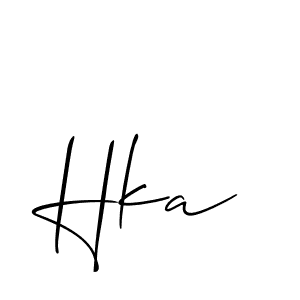 How to make Hka name signature. Use Allison_Script style for creating short signs online. This is the latest handwritten sign. Hka signature style 2 images and pictures png