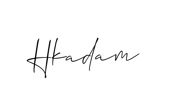 How to make Hkadam signature? Allison_Script is a professional autograph style. Create handwritten signature for Hkadam name. Hkadam signature style 2 images and pictures png