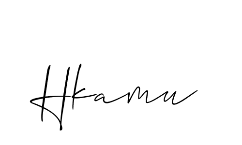 How to make Hkamu signature? Allison_Script is a professional autograph style. Create handwritten signature for Hkamu name. Hkamu signature style 2 images and pictures png
