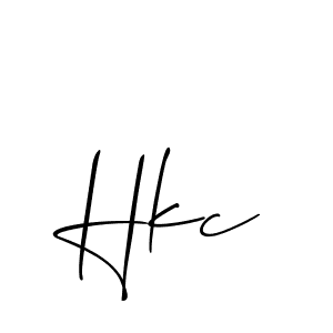 Make a beautiful signature design for name Hkc. With this signature (Allison_Script) style, you can create a handwritten signature for free. Hkc signature style 2 images and pictures png