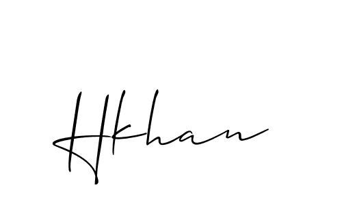 It looks lik you need a new signature style for name Hkhan. Design unique handwritten (Allison_Script) signature with our free signature maker in just a few clicks. Hkhan signature style 2 images and pictures png