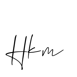 Design your own signature with our free online signature maker. With this signature software, you can create a handwritten (Allison_Script) signature for name Hkm. Hkm signature style 2 images and pictures png