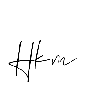 Create a beautiful signature design for name Hkm. With this signature (Allison_Script) fonts, you can make a handwritten signature for free. Hkm signature style 2 images and pictures png