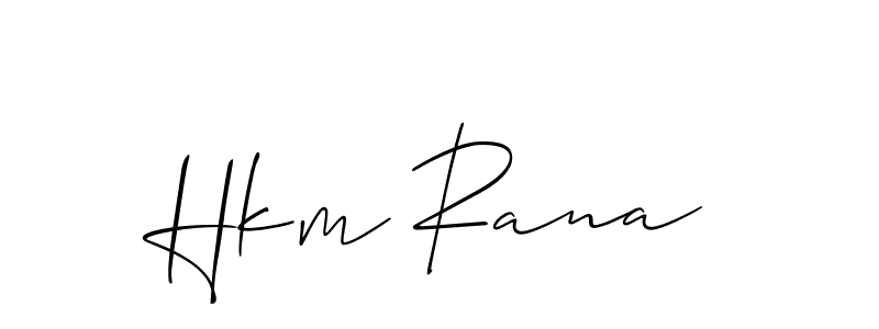 The best way (Allison_Script) to make a short signature is to pick only two or three words in your name. The name Hkm Rana include a total of six letters. For converting this name. Hkm Rana signature style 2 images and pictures png