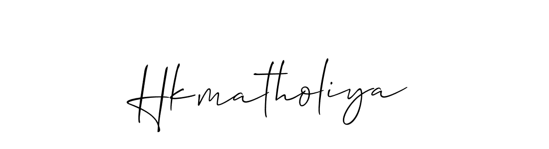 Similarly Allison_Script is the best handwritten signature design. Signature creator online .You can use it as an online autograph creator for name Hkmatholiya. Hkmatholiya signature style 2 images and pictures png