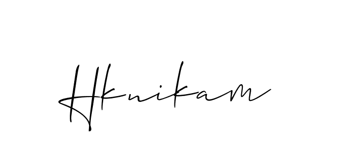 Similarly Allison_Script is the best handwritten signature design. Signature creator online .You can use it as an online autograph creator for name Hknikam. Hknikam signature style 2 images and pictures png