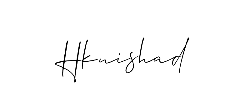 Also we have Hknishad name is the best signature style. Create professional handwritten signature collection using Allison_Script autograph style. Hknishad signature style 2 images and pictures png