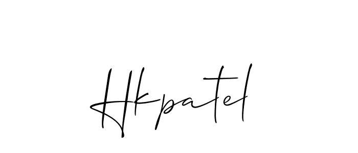 The best way (Allison_Script) to make a short signature is to pick only two or three words in your name. The name Hkpatel include a total of six letters. For converting this name. Hkpatel signature style 2 images and pictures png