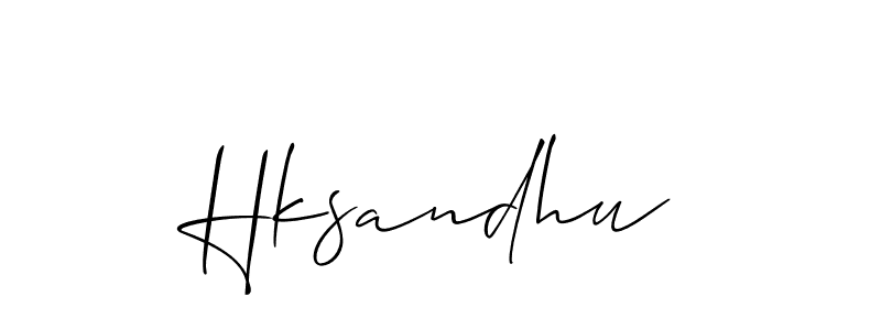 How to Draw Hksandhu signature style? Allison_Script is a latest design signature styles for name Hksandhu. Hksandhu signature style 2 images and pictures png