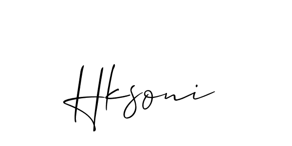 How to make Hksoni signature? Allison_Script is a professional autograph style. Create handwritten signature for Hksoni name. Hksoni signature style 2 images and pictures png