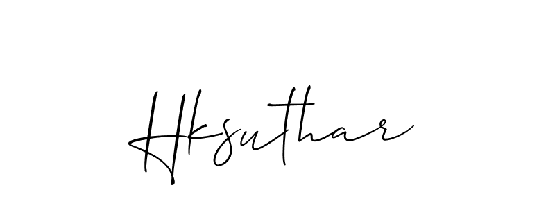 Create a beautiful signature design for name Hksuthar. With this signature (Allison_Script) fonts, you can make a handwritten signature for free. Hksuthar signature style 2 images and pictures png