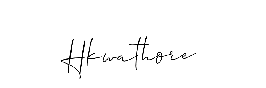 How to make Hkwathore signature? Allison_Script is a professional autograph style. Create handwritten signature for Hkwathore name. Hkwathore signature style 2 images and pictures png