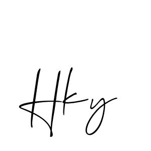 How to Draw Hky signature style? Allison_Script is a latest design signature styles for name Hky. Hky signature style 2 images and pictures png