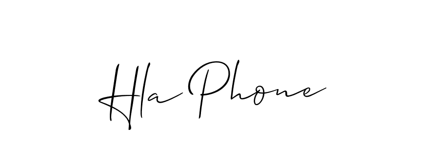 It looks lik you need a new signature style for name Hla Phone. Design unique handwritten (Allison_Script) signature with our free signature maker in just a few clicks. Hla Phone signature style 2 images and pictures png