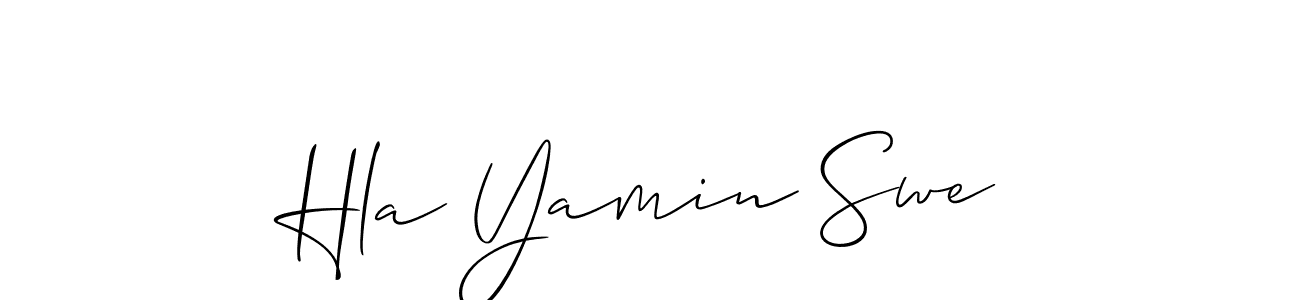 Make a beautiful signature design for name Hla Yamin Swe. With this signature (Allison_Script) style, you can create a handwritten signature for free. Hla Yamin Swe signature style 2 images and pictures png