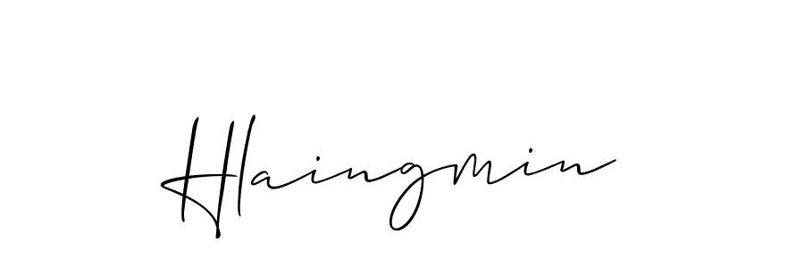 It looks lik you need a new signature style for name Hlaingmin. Design unique handwritten (Allison_Script) signature with our free signature maker in just a few clicks. Hlaingmin signature style 2 images and pictures png