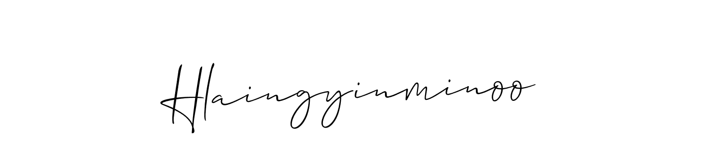 Design your own signature with our free online signature maker. With this signature software, you can create a handwritten (Allison_Script) signature for name Hlaingyinminoo. Hlaingyinminoo signature style 2 images and pictures png