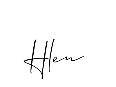 The best way (Allison_Script) to make a short signature is to pick only two or three words in your name. The name Hlen include a total of six letters. For converting this name. Hlen signature style 2 images and pictures png