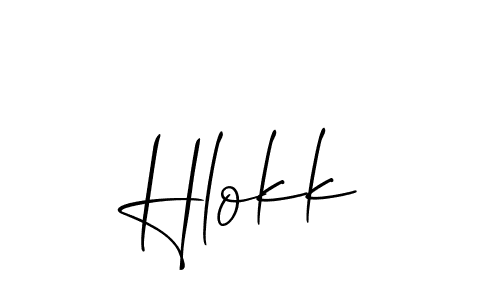 How to make Hlokk name signature. Use Allison_Script style for creating short signs online. This is the latest handwritten sign. Hlokk signature style 2 images and pictures png