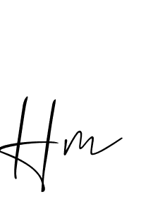 Design your own signature with our free online signature maker. With this signature software, you can create a handwritten (Allison_Script) signature for name Hm. Hm signature style 2 images and pictures png