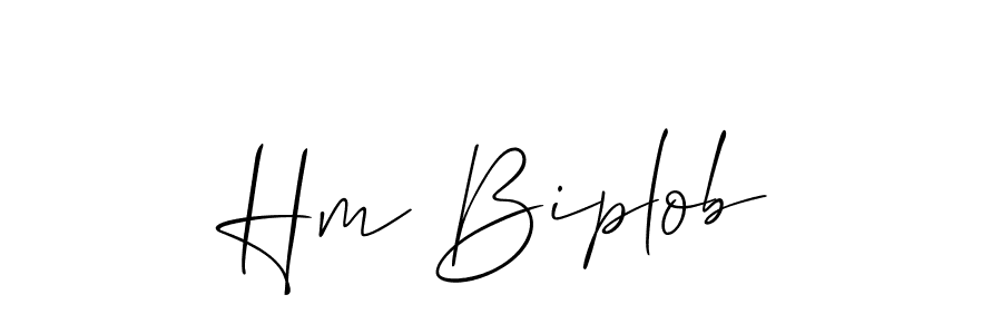 Also we have Hm Biplob name is the best signature style. Create professional handwritten signature collection using Allison_Script autograph style. Hm Biplob signature style 2 images and pictures png