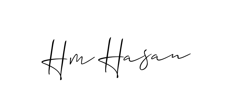 Create a beautiful signature design for name Hm Hasan. With this signature (Allison_Script) fonts, you can make a handwritten signature for free. Hm Hasan signature style 2 images and pictures png