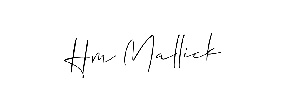Also You can easily find your signature by using the search form. We will create Hm Mallick name handwritten signature images for you free of cost using Allison_Script sign style. Hm Mallick signature style 2 images and pictures png
