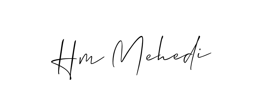 How to Draw Hm Mehedi signature style? Allison_Script is a latest design signature styles for name Hm Mehedi. Hm Mehedi signature style 2 images and pictures png