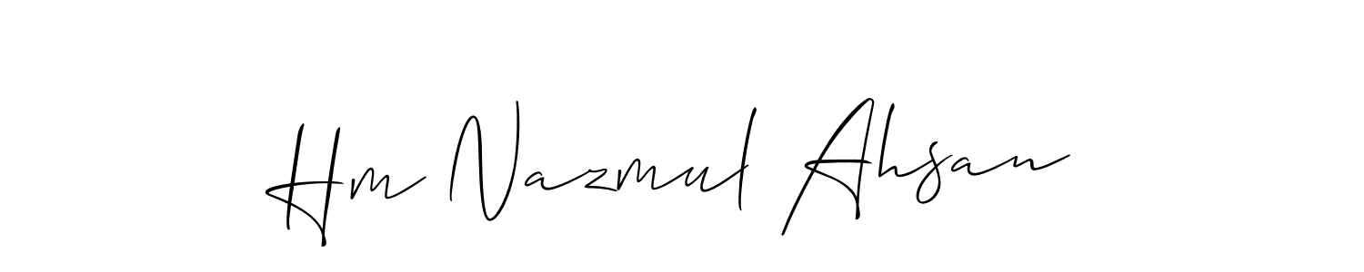 Similarly Allison_Script is the best handwritten signature design. Signature creator online .You can use it as an online autograph creator for name Hm Nazmul Ahsan. Hm Nazmul Ahsan signature style 2 images and pictures png