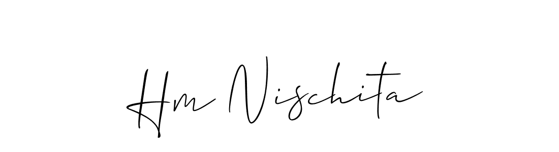 Use a signature maker to create a handwritten signature online. With this signature software, you can design (Allison_Script) your own signature for name Hm Nischita. Hm Nischita signature style 2 images and pictures png