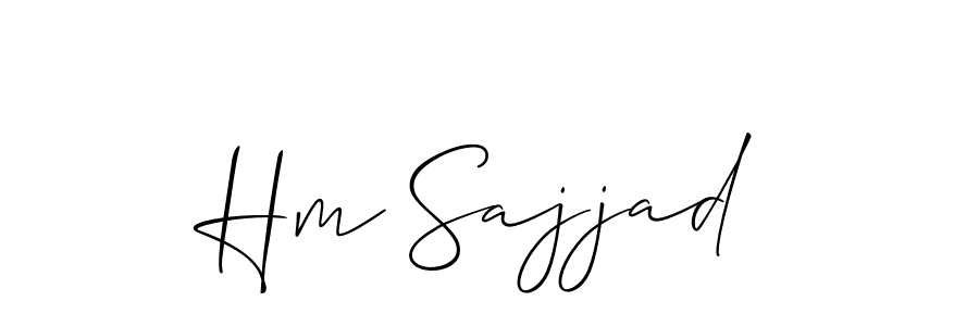 Make a beautiful signature design for name Hm Sajjad. With this signature (Allison_Script) style, you can create a handwritten signature for free. Hm Sajjad signature style 2 images and pictures png