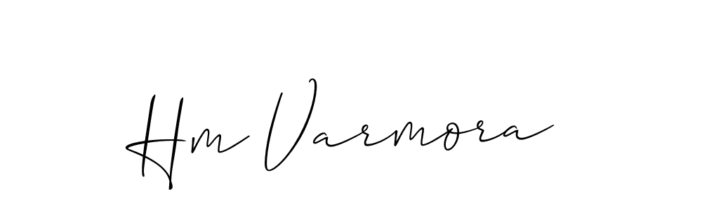 The best way (Allison_Script) to make a short signature is to pick only two or three words in your name. The name Hm Varmora include a total of six letters. For converting this name. Hm Varmora signature style 2 images and pictures png