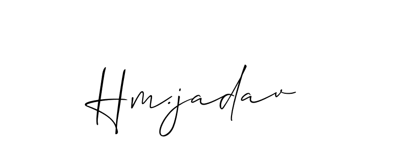 if you are searching for the best signature style for your name Hm.jadav. so please give up your signature search. here we have designed multiple signature styles  using Allison_Script. Hm.jadav signature style 2 images and pictures png