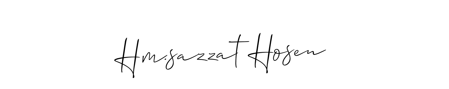 The best way (Allison_Script) to make a short signature is to pick only two or three words in your name. The name Hm.sazzat Hosen include a total of six letters. For converting this name. Hm.sazzat Hosen signature style 2 images and pictures png