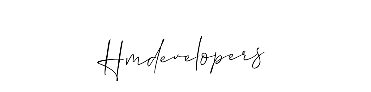 You should practise on your own different ways (Allison_Script) to write your name (Hmdevelopers) in signature. don't let someone else do it for you. Hmdevelopers signature style 2 images and pictures png